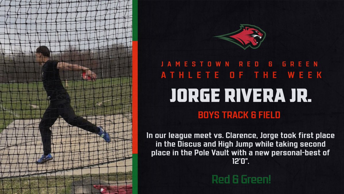 Jamestown Red & Green (@jhsredgreen) on Twitter photo Congratulations to the JHS Athlete of the Week: Jorge Rivera Jr. (track &. field).
<a href="/JamestownSchool/">Jamestown Public Schools</a> Congratulations to the JHS Athlete of the Week: Jorge Rivera Jr. (track &. field).
<a href="/JamestownSchool/">Jamestown Public Schools</a>