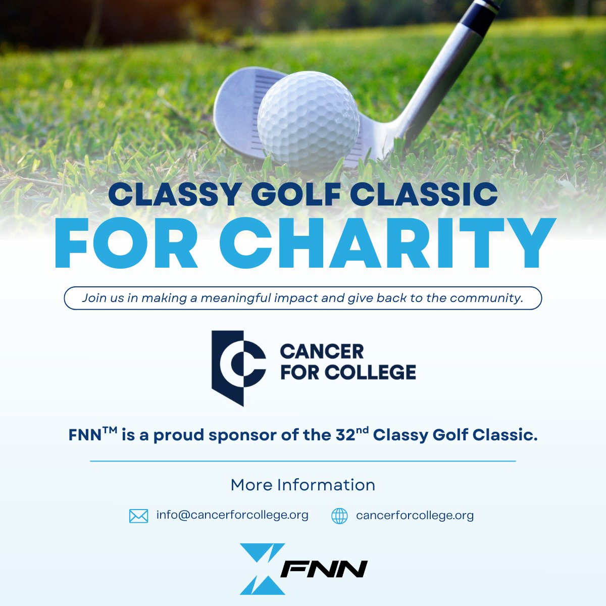 @FireNeuralNet is proud to sponsor the 32nd Classy Golf Classic this Friday, May 23 at Coronado Golf Course, supporting Cancer for College’s mission to help cancer survivors thrive through college and beyond. 

To learn more, please visit: cancerforcollege.org/news-events/ev…
#FNN #Charity