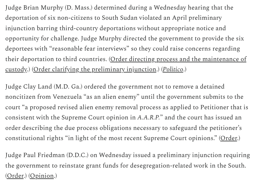 Read today's Executive Functions Roundup, featuring developments in the evolving South Sudan deportations case, an Alien Enemies Act ruling, and more. executivefunctions.substack.com/p/executive-fu…