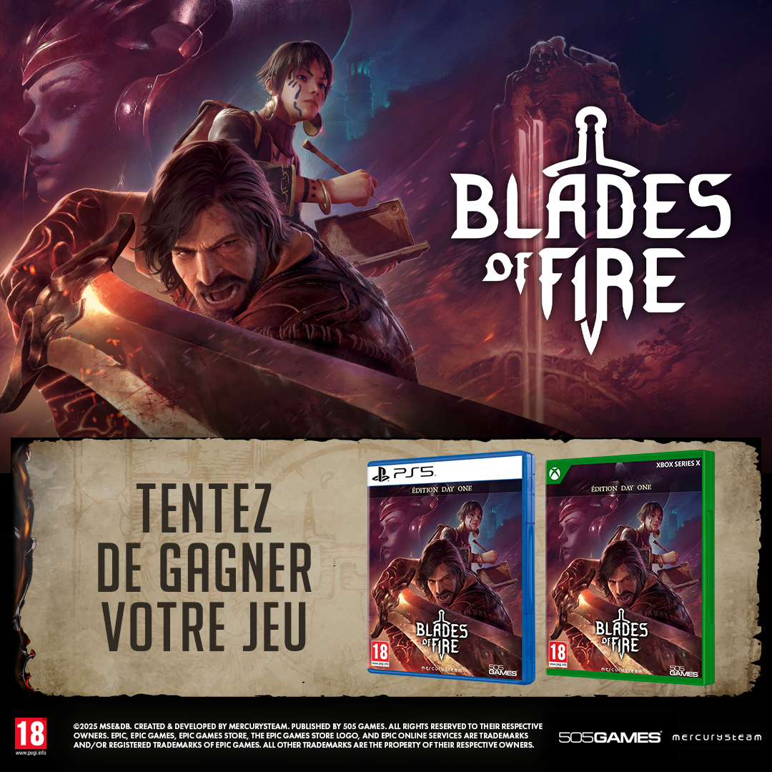 Micromania-Zing (@micromania_fr) on Twitter photo Pour fêter la sortie de Blades of Fire, on vous faire gagner un exemplaire sur la plateforme de votre choix 🔥
Pour participer il faut :
⚔️ Like, RT & Follow <a href="/Micromania_Fr/">Micromania-Zing</a>
⚔️ Mentionner en réponse un ami avec #MicromaniaBlades
On fait le tirage au sort dans 7 jours 🍀 Pour fêter la sortie de Blades of Fire, on vous faire gagner un exemplaire sur la plateforme de votre choix 🔥
Pour participer il faut :
⚔️ Like, RT & Follow <a href="/Micromania_Fr/">Micromania-Zing</a>
⚔️ Mentionner en réponse un ami avec #MicromaniaBlades
On fait le tirage au sort dans 7 jours 🍀