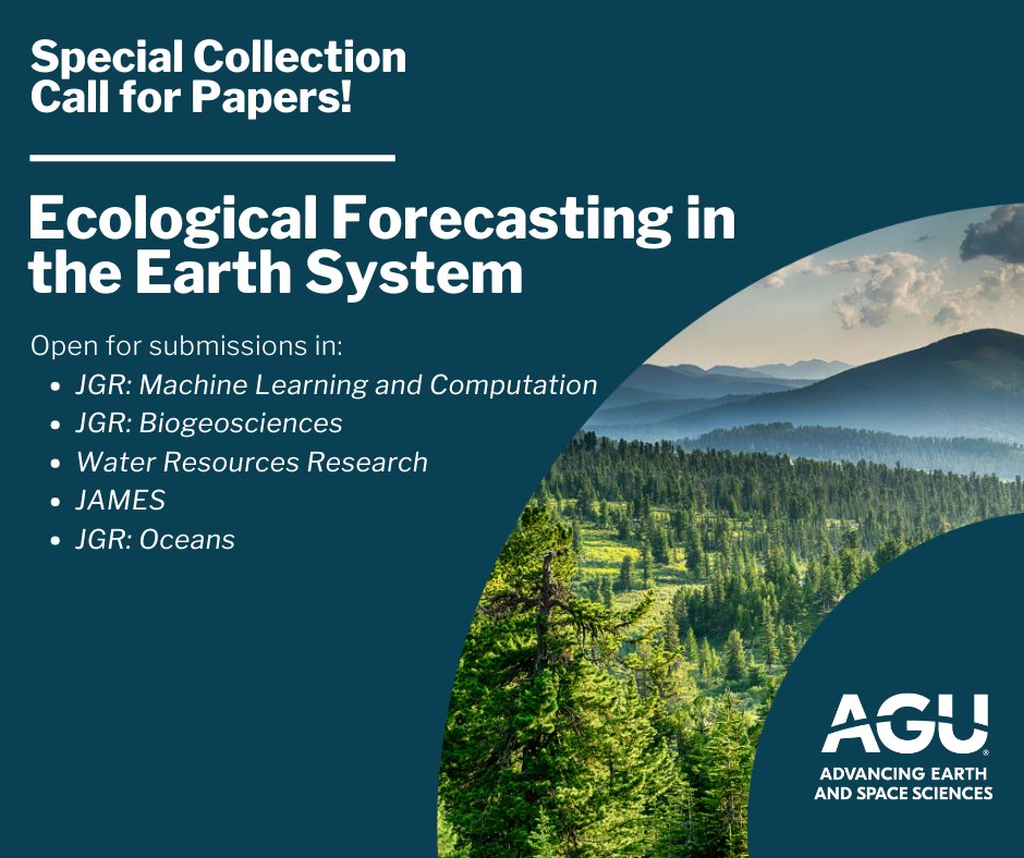 AGU (American Geophysical Union) (@theagu) on Twitter photo 📢Call for Papers!📢
The <a href="/ESA_org/">Ecological Society</a> and AGU welcome submissions to a special collection focusing on the emerging field of ecological forecasting, crucial for environmental management and policy-making.
🔗 Learn more: lite.spr.ly/6006HgsO
#AGUPubs #BiodiversityDay #GlobalGoals 📢Call for Papers!📢
The <a href="/ESA_org/">Ecological Society</a> and AGU welcome submissions to a special collection focusing on the emerging field of ecological forecasting, crucial for environmental management and policy-making.
🔗 Learn more: lite.spr.ly/6006HgsO
#AGUPubs #BiodiversityDay #GlobalGoals