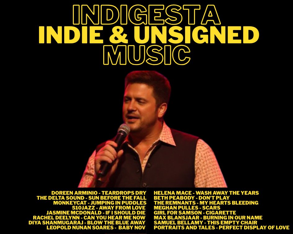 Catorweb radio (@catorwebradio) on Twitter photo #OnAirNow #Indigesta
#DoreenArminio
<a href="/thedeltasound/">thedeltasound</a>
#MonkeyCat
<a href="/510JAZZ/">John Vargas</a>
#JasmineMcDonald
#RachelDeelynn
<a href="/DiyaShanmugaraj/">Diya Shanmugaraj</a>
<a href="/NunanSoares/">Leopold Nunan Soares</a>
#HelenaMace
#BethPeabody
#The Remnants
<a href="/meghanpulles89/">Meghan Pulles</a>
<a href="/girlforsamson/">Girl for Samson</a>
<a href="/mblansjaarmusic/">max blansjaar</a>
#SamuelBellamy
<a href="/PortraitsTales/">Portraits & Tales</a> #OnAirNow #Indigesta
#DoreenArminio
<a href="/thedeltasound/">thedeltasound</a>
#MonkeyCat
<a href="/510JAZZ/">John Vargas</a>
#JasmineMcDonald
#RachelDeelynn
<a href="/DiyaShanmugaraj/">Diya Shanmugaraj</a>
<a href="/NunanSoares/">Leopold Nunan Soares</a>
#HelenaMace
#BethPeabody
#The Remnants
<a href="/meghanpulles89/">Meghan Pulles</a>
<a href="/girlforsamson/">Girl for Samson</a>
<a href="/mblansjaarmusic/">max blansjaar</a>
#SamuelBellamy
<a href="/PortraitsTales/">Portraits & Tales</a>