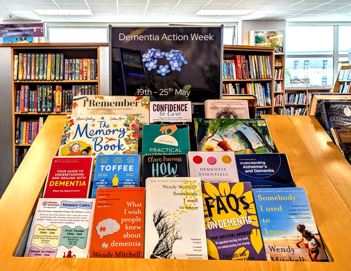 It's Dementia Action Week this week - staff have put together a display filled with inspiring, interesting and informative books to help encourage conversations and raise awareness. 
#DementiaActionWeek #Alzheimers #Dementia #DAW2025