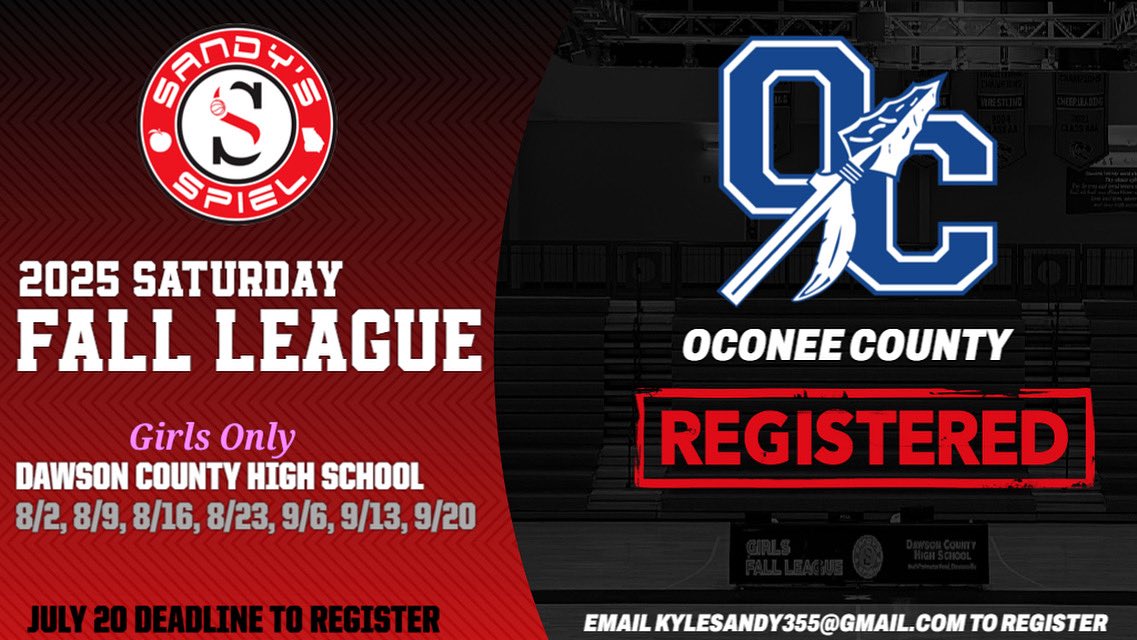 Sandy's Spiel (@sandysspiel) on Twitter photo Welcome back <a href="/OconeeWBball/">OCHS Lady Warriors Basketball</a> to the #SandysSpielFallLeague
INFO: sandysspiel.com/2025-sandys-sp… Welcome back <a href="/OconeeWBball/">OCHS Lady Warriors Basketball</a> to the #SandysSpielFallLeague
INFO: sandysspiel.com/2025-sandys-sp…