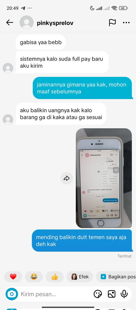 sprgrlxx's tweet photo. PENIPU!!! 

Tiati guys sama akun ini, temenku ditipu 145k sama ini akun bodong. Minta tolong viralin sama dm tiktoknya yaa biar dia kena sanksi sosial kesel bgt #wtb #wts #preloved #tiktok #zonauang #zonajajan️️ #zonaBU https://t.co/DijJgRBI6Y