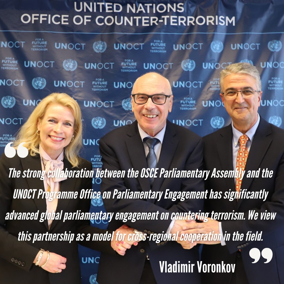 Members of the OSCE PA’s #counterterrorism committee, led by <a href="/PiaKauma/">Pia Kauma</a> &amp; <a href="/kamilaydinmhp/">Prof.Dr.Kamil Aydın</a>, visited UN HQ this week for discussions on latest terrorism trends.

The visit was crowned by the renewal of the 2020 MoU with <a href="/UN_OCT/">United Nations Office of Counter-Terrorism</a>. 

Read more➡️ oscepa.org/en/news-a-medi…