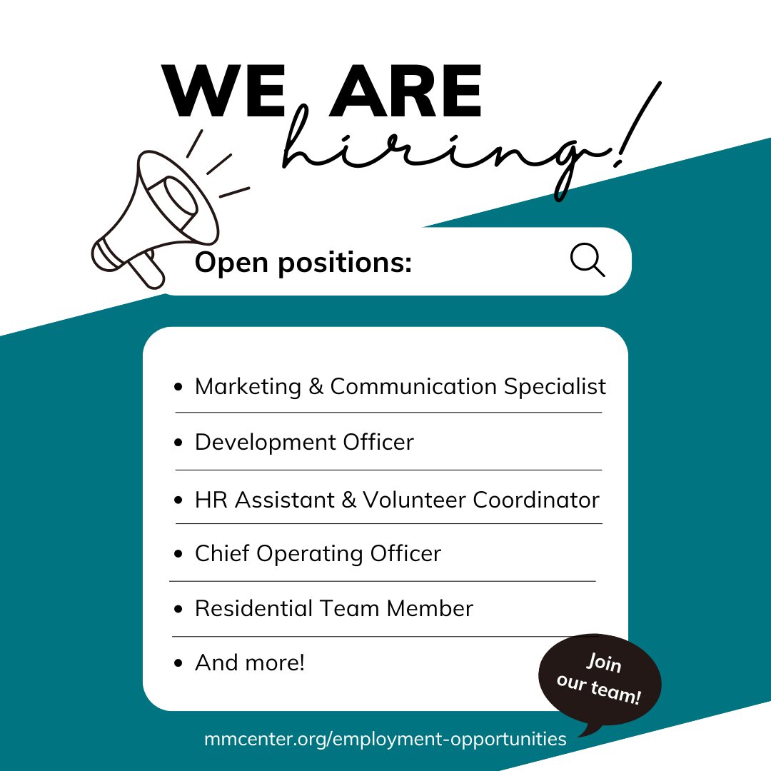 Imagine working at a place where your daily efforts directly contribute to creating a community free of domestic violence. Join a team driven by Integrity, Empowerment, Dedication, &amp; Collaboration—core values that guide every decision we make. Learn more: mmcenter.org/employment-opp…
