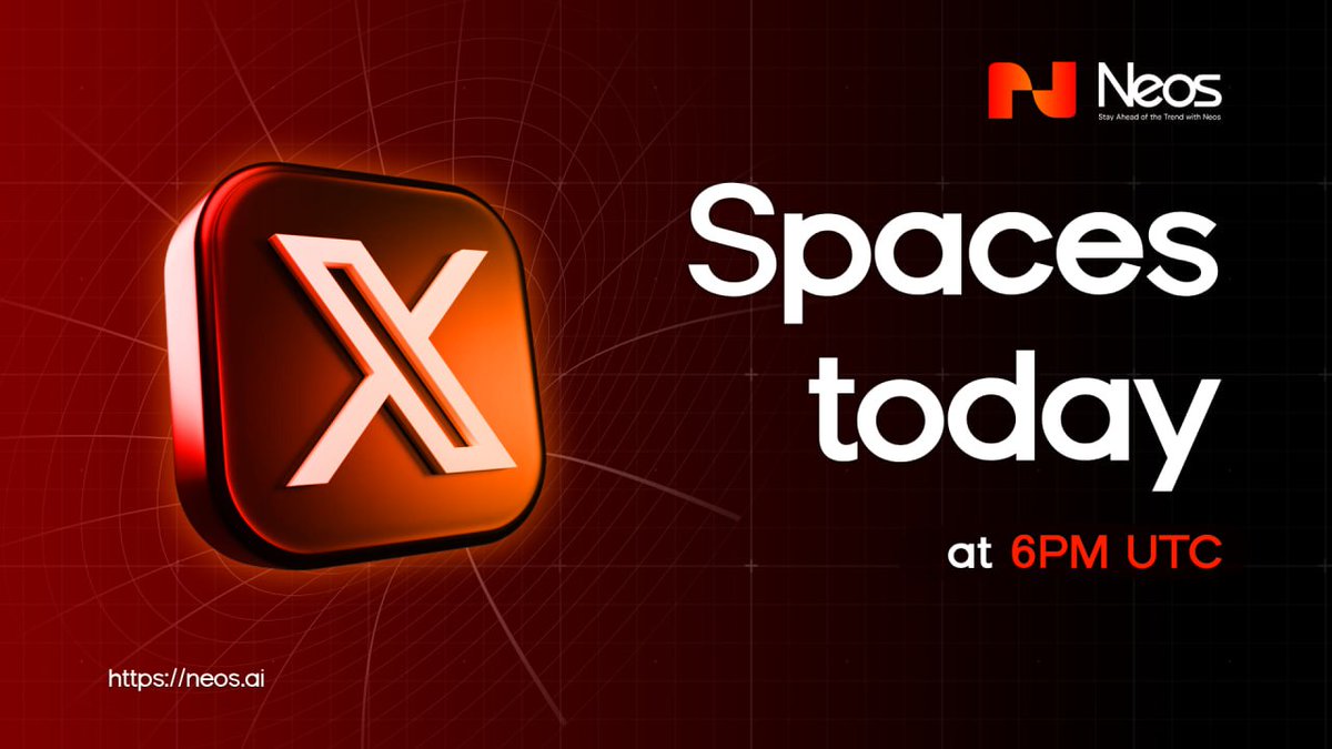 Twitter Space Announcement at 6pm UTC🧡

We’re hosting a Neos Space on X to break things down clearly for everyone 👇

🧠 What Neos is
✅ What we’ve already accomplished
📅 What’s coming this week

Join our spaces here at 6pm UTC: x.com/i/spaces/1YpKk…

Make sure to invite your