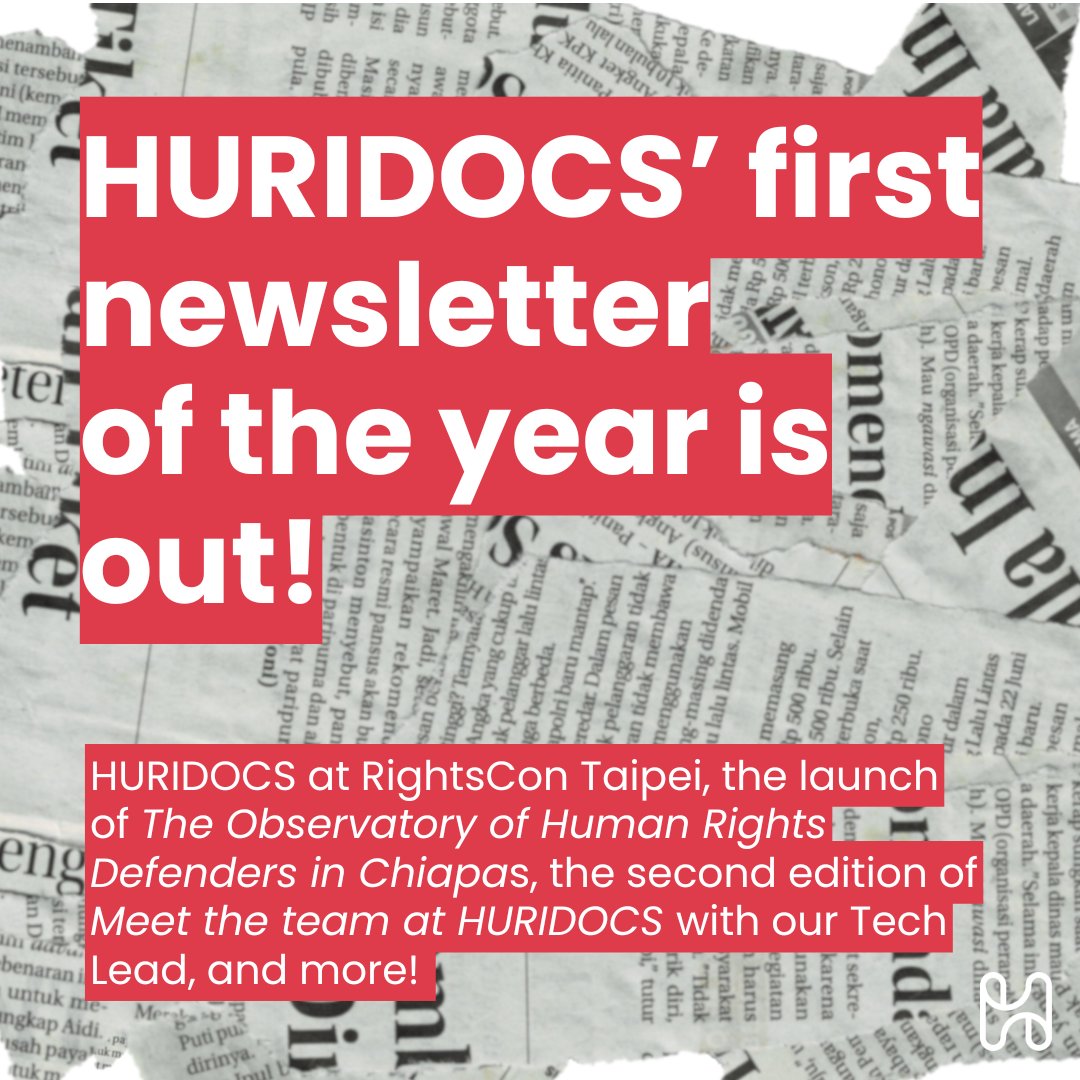 🗞️ Our first newsletter of the year is here! Catch up on the latest updates, events, and stories from HURIDOCS, and see how we are supporting human rights defenders around the world!

And sign up to get future editions straight to your inbox.
🔗 huridocs.org/subscribe-to-o…