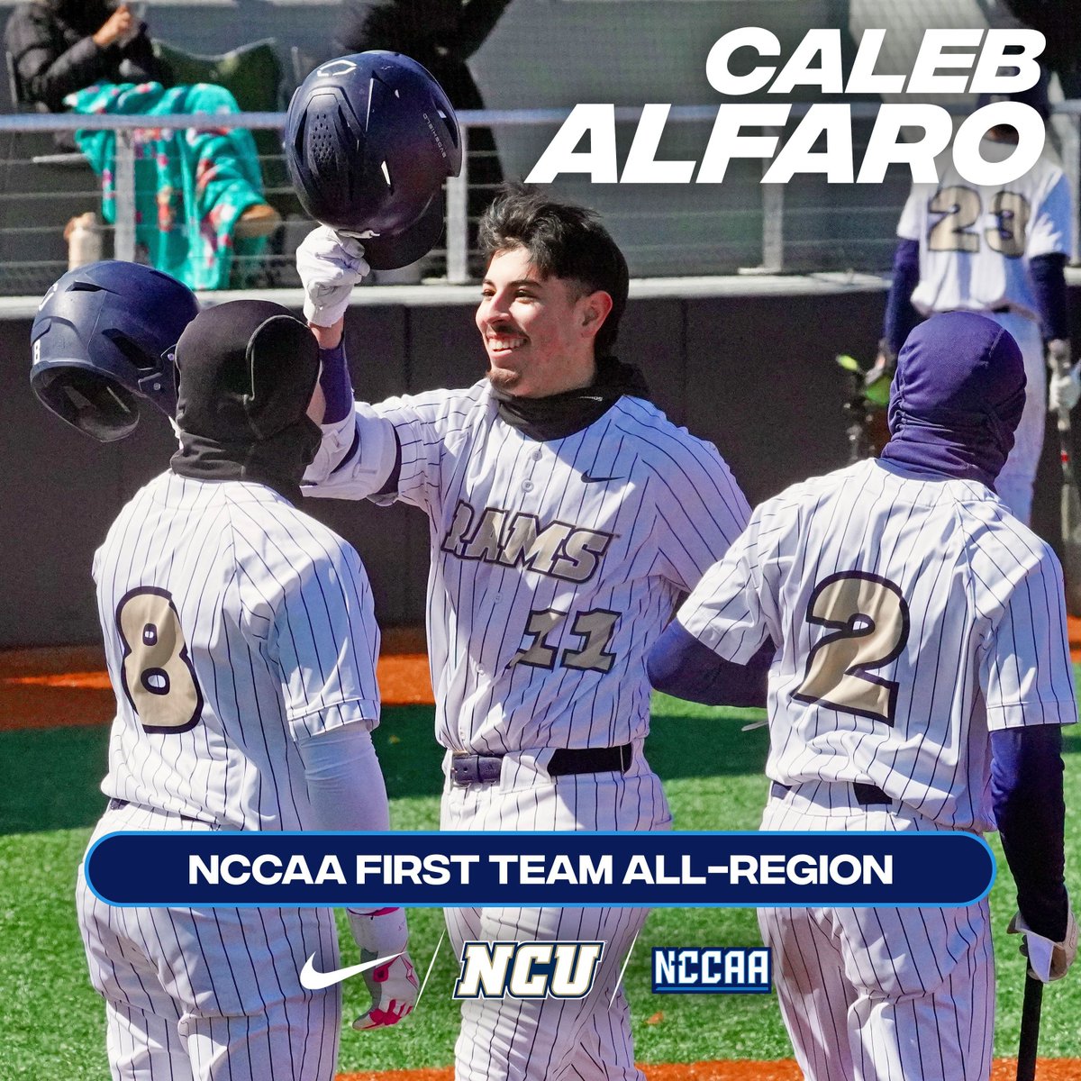 NCU RAMS (@ncurams) on Twitter photo Congrats to sophomore Caleb Alfaro on being named an NCCAA North Central First Team All-Region!🏆<a href="/NCUBaseball/">North Central Baseball</a>
Caleb slashed .352/.459/.516 with 37 RBIs, 30 scored runs, 10 doubles, and 3 home runs.
#DOWNTOWNU Congrats to sophomore Caleb Alfaro on being named an NCCAA North Central First Team All-Region!🏆<a href="/NCUBaseball/">North Central Baseball</a>
Caleb slashed .352/.459/.516 with 37 RBIs, 30 scored runs, 10 doubles, and 3 home runs.
#DOWNTOWNU