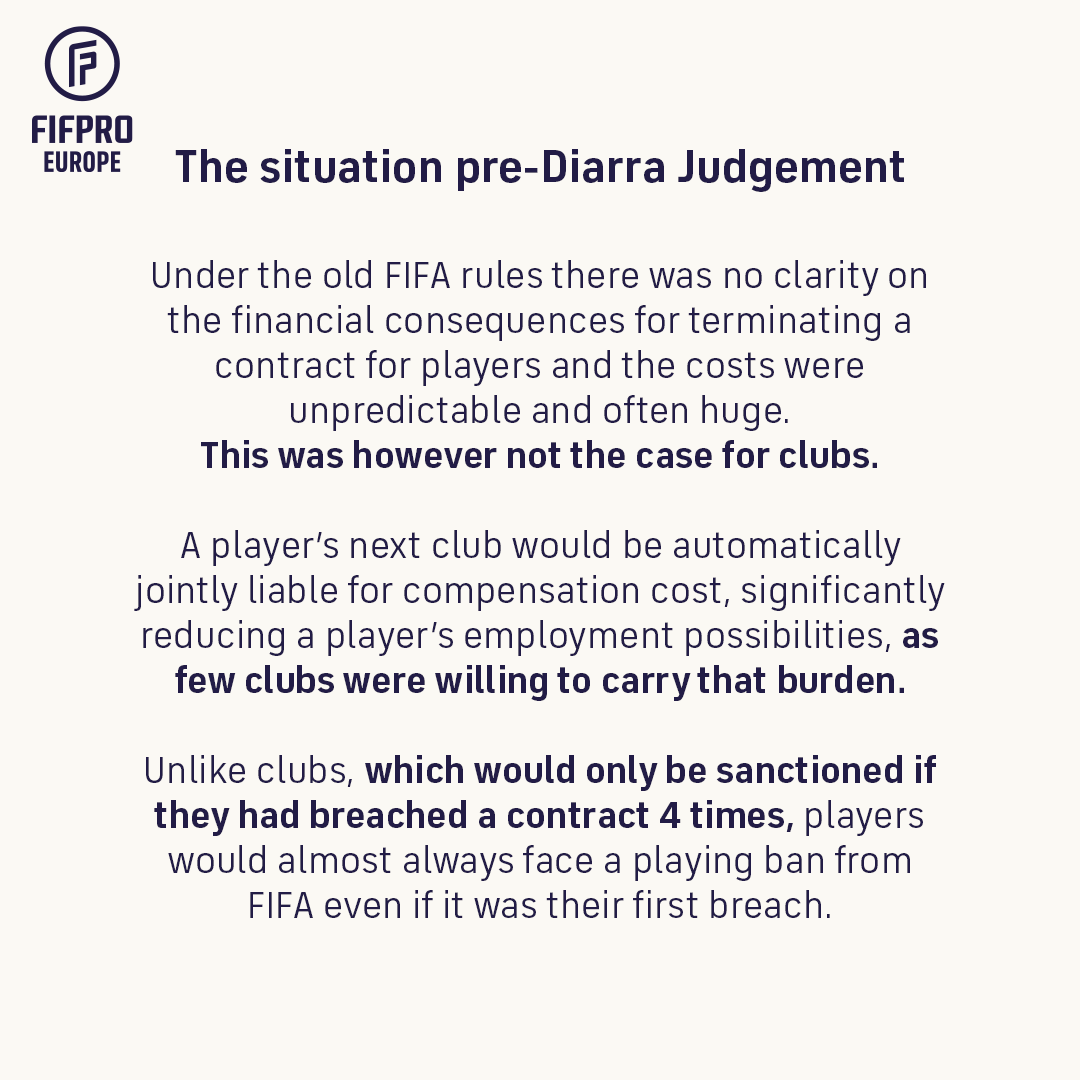 FIFPRO's tweet photo. Lassana Diarra's landmark legal win gives players more clarity, protection, and freedom when it comes to ending contracts.