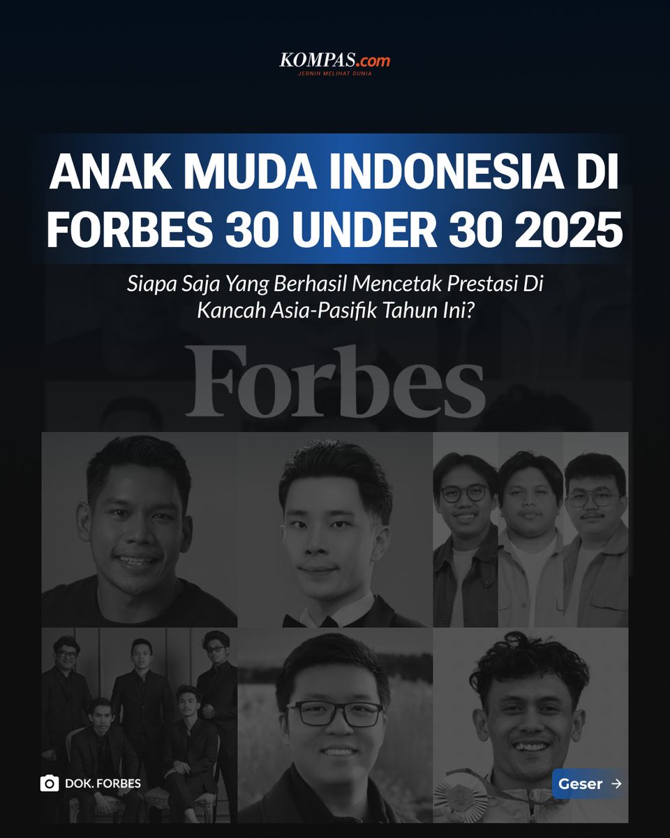 kompascom's tweet image. Anak muda Indonesia masuk dalam daftar Forbes 30 under 30 Indonesia #forbes #indonesia ##infografik