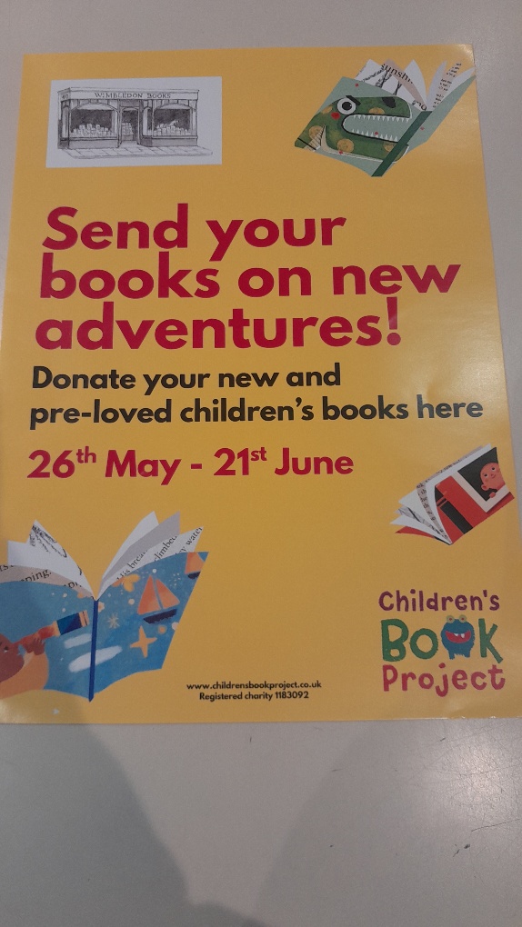 WimbledonBooks's tweet image. We are again collecting your unwanted and unloved children's books from 26th May - 21st June for The
Children's Book Project - a charity that puts books into the hands of children in need. Please bring your donations in store and put in the collection box provided. 📚🥰