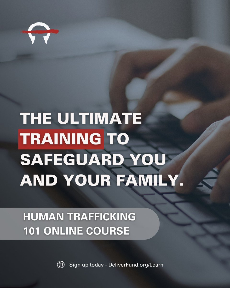 DeliverFund's tweet photo. Learn the basics of human trafficking with DeliverFund’s self-guided online course. Knowledge is power—know the signs and how to take action.
➡️ https://t.co/XW64pZouX0
#HumanTraffickingAwareness #ItEndsHere #TechThatProtects https://t.co/HsaV6DwPr1