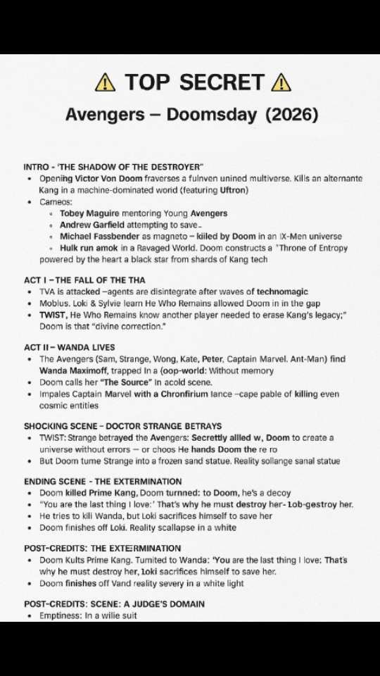 Avengers Doomsday 🚨 Plot Leaked #AvengersDoomsday #marvel