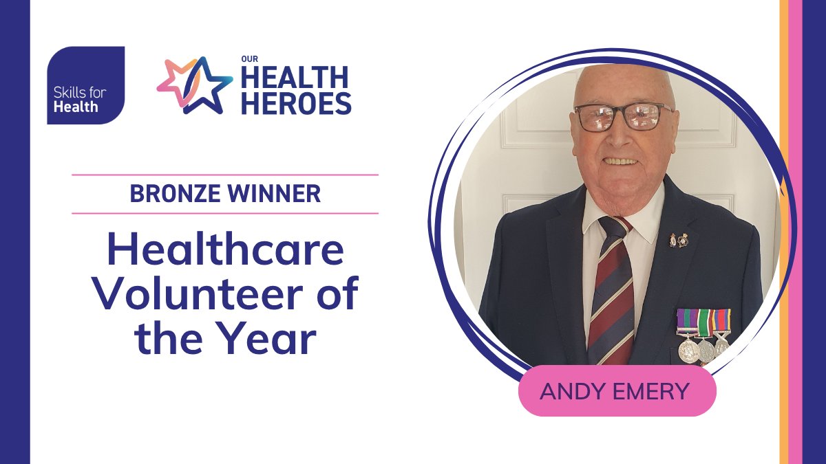 Skills for Health (@skillsforhealth) on Twitter photo 🥁 Congratulations to Andy Emery, from <a href="/RoyalVolService/">Royal Voluntary Service</a>, who is the BRONZE winner of #OurHealthHeroes Healthcare Volunteer of the Year! Andy has spent 25 years volunteering and providing not just transport but companionship, ensuring individuals stay connected and independent. 👏 🥁 Congratulations to Andy Emery, from <a href="/RoyalVolService/">Royal Voluntary Service</a>, who is the BRONZE winner of #OurHealthHeroes Healthcare Volunteer of the Year! Andy has spent 25 years volunteering and providing not just transport but companionship, ensuring individuals stay connected and independent. 👏