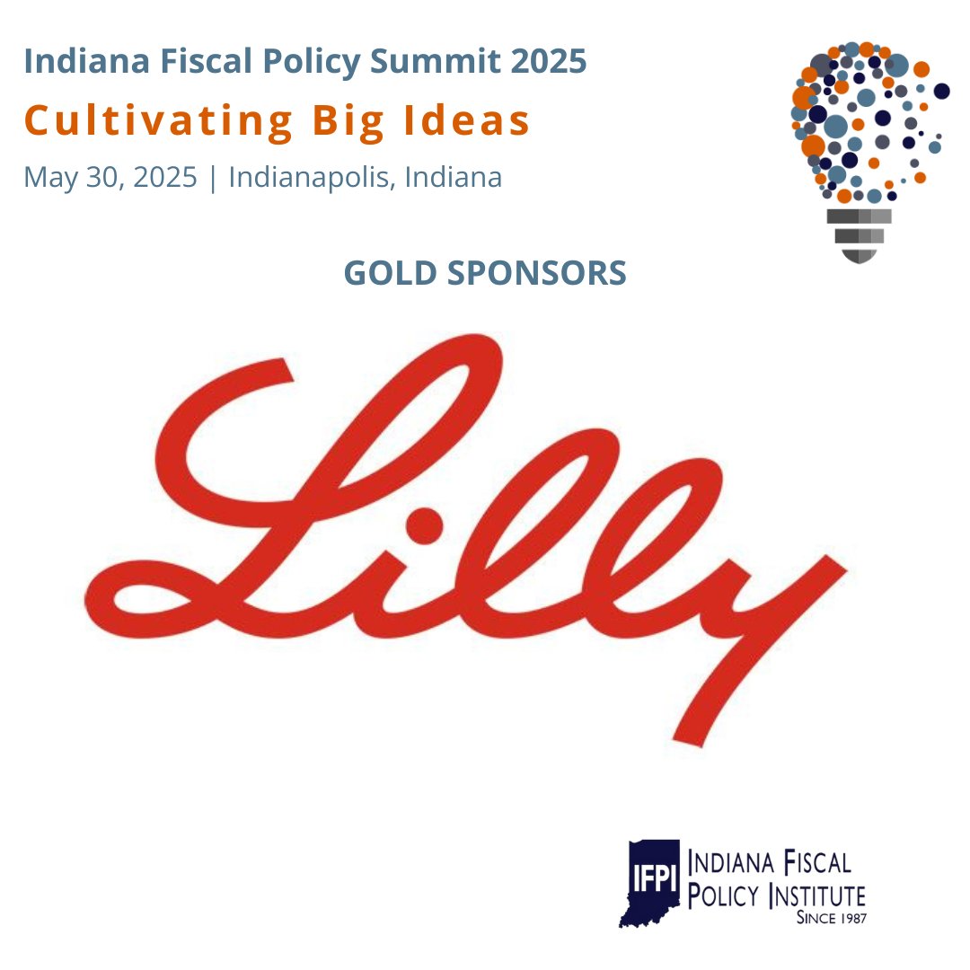 We’re counting down to the 2025 Policy Summit: Cultivating Big Ideas on May 30th in Indianapolis - and we couldn’t do it without the generous support of our Gold sponsor <a href="/EliLillyandCo/">Eli Lilly and Company</a>! 

Register at indianafiscal.org/event-5937482