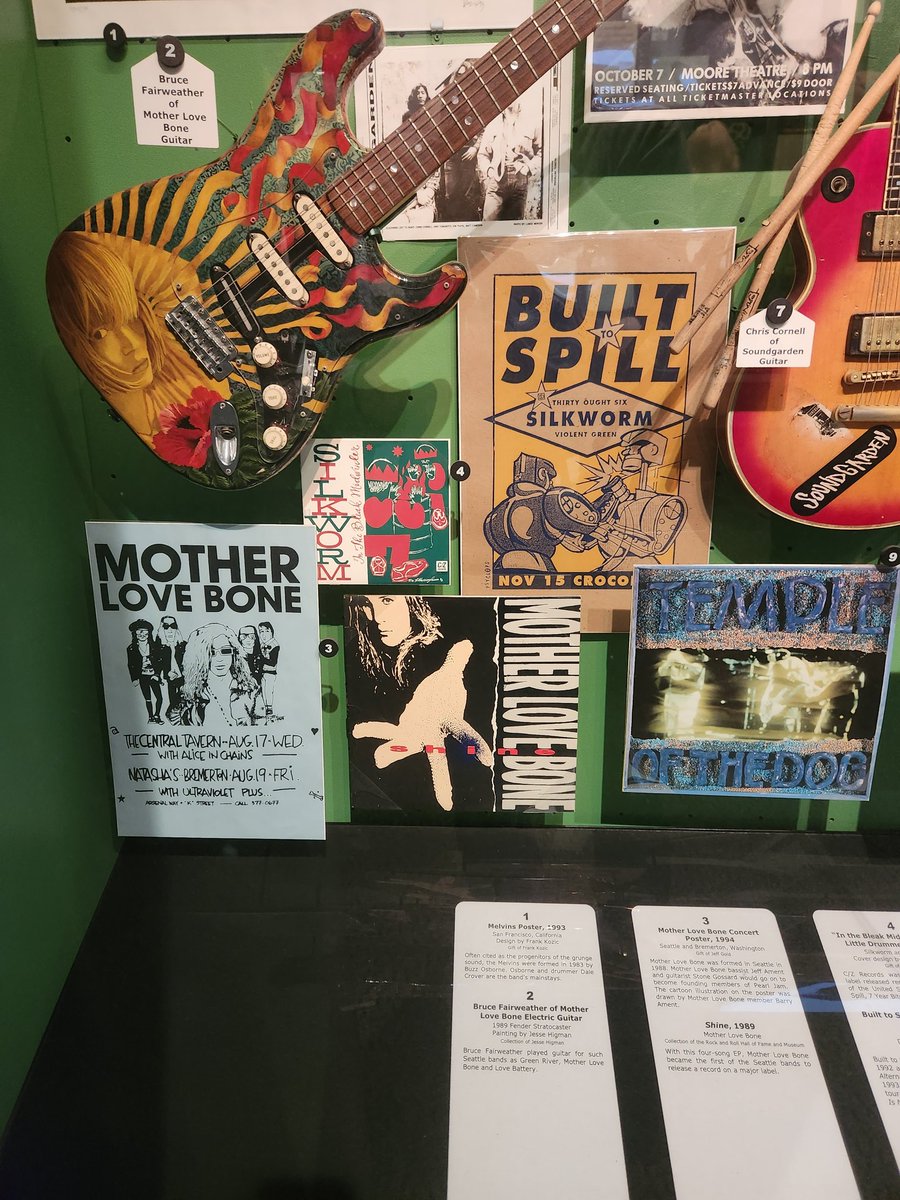 Rock and Roll Hall of Fame display of the origins of the Seattle Grunge movement of the 90's.