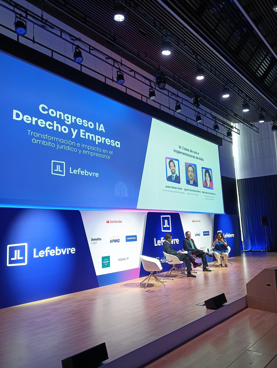 En el Congreso IA Derecho y Empresa 2025 de Lefebvre, escuchando a María de la O Martínez, Javier Gómez-Ferrer e Ignacio Quintana. #congresolefebvre #InteligenciaArtificial
#GenIAL  <a href="/Lefebvre_ES/">Lefebvre</a>