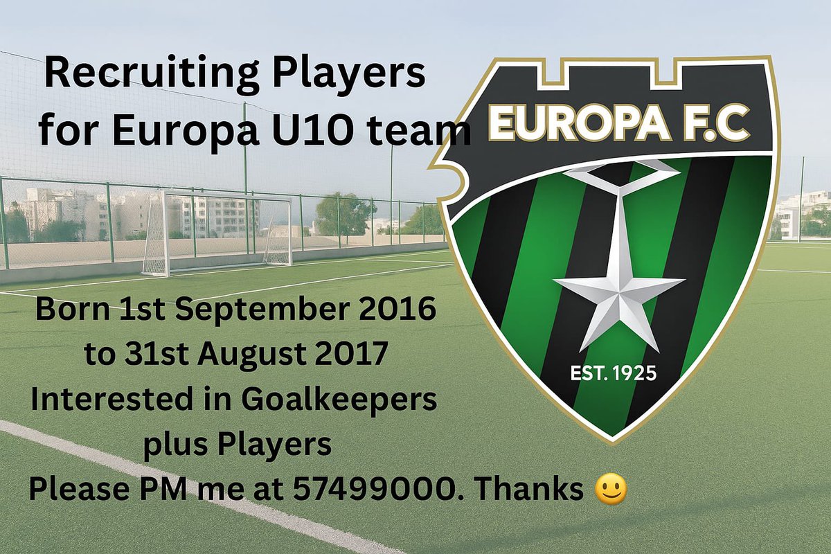 Recruiting for players born 1st September 2016 to 31st August 2017.
⚽️💚🖤