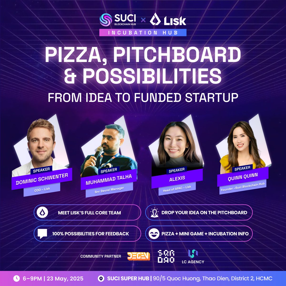 📢 Pizza, Pitchboard &amp; Possibilities - From Idea to Funded Startup

Builders on Ethereum, this one's for you.

No pressure, big potential. Just real pizza, bold ideas, and Lisk’s core team in the room.

🍕 Grab a slice
📝 Drop your one-liner on the Pitchboard (“I’m building... to