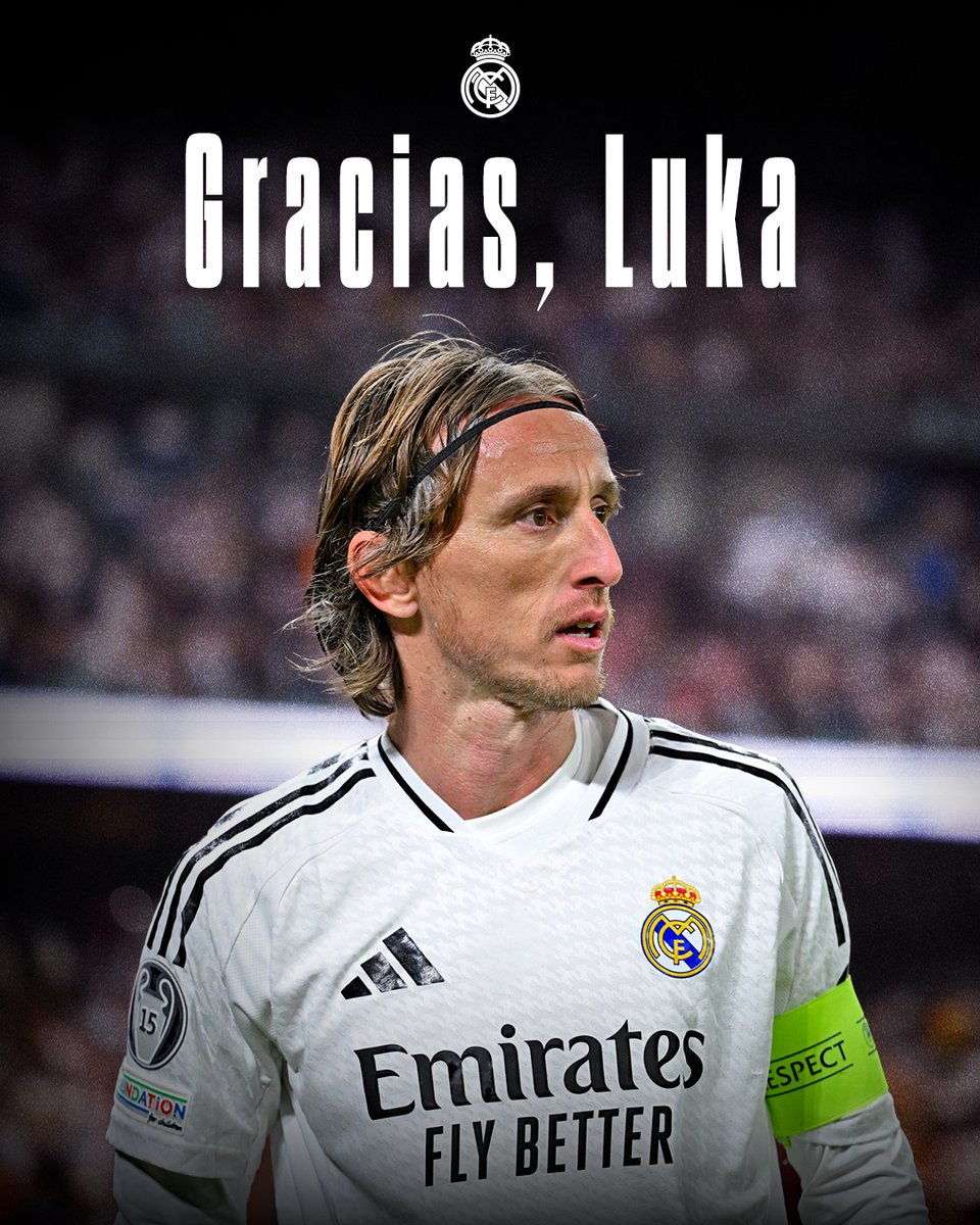 👑 <a href="/lukamodric10/">Luka Modrić</a> se despide del <a href="/realmadrid/">Real Madrid C.F.</a> tras 13 temporadas

🥇 28 títulos en su palmarés

🏆 6 Copas de Europa
🌍 6 Mundiales de Clubes
🌟 5 Supercopas de Europa
🏅 4 Ligas
🏆 2 Copas del Rey
✨ 5 Supercopas de España

🎖️ Balón de Oro 2018, Mejor Jugador FIFA, y leyenda