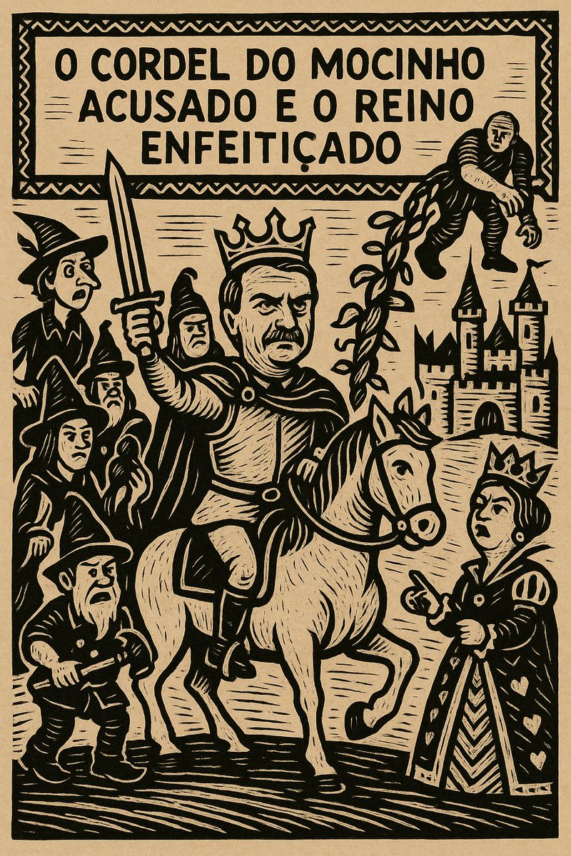 O Cordel do Mocinho Acusado e o Reino Enfeitiçado

Num filme mal dirigido,
Com roteiro malicioso,
O mocinho, destemido,
Foi pintado de criminoso.
Era o nosso Bolsonaro,
Sofrendo o script covarde,
Levando pancada diária,
Sem uma prova de verdade.

Inventaram mil denúncias,
Direto
