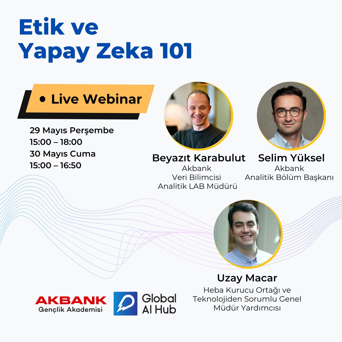 Global AI Hub x Akbank Gençlik Akademisi iş birliğiyle “Etik ve Yapay Zeka 101” başlıyor!

🎯 AI etik, LLM, GenAI, AI Safety
📅 29-30 Mayıs

🔗 Kayıt: akbankgenclikakademisi.com/etik-ve-yapay-…

#YapayZeka #AI #Etik