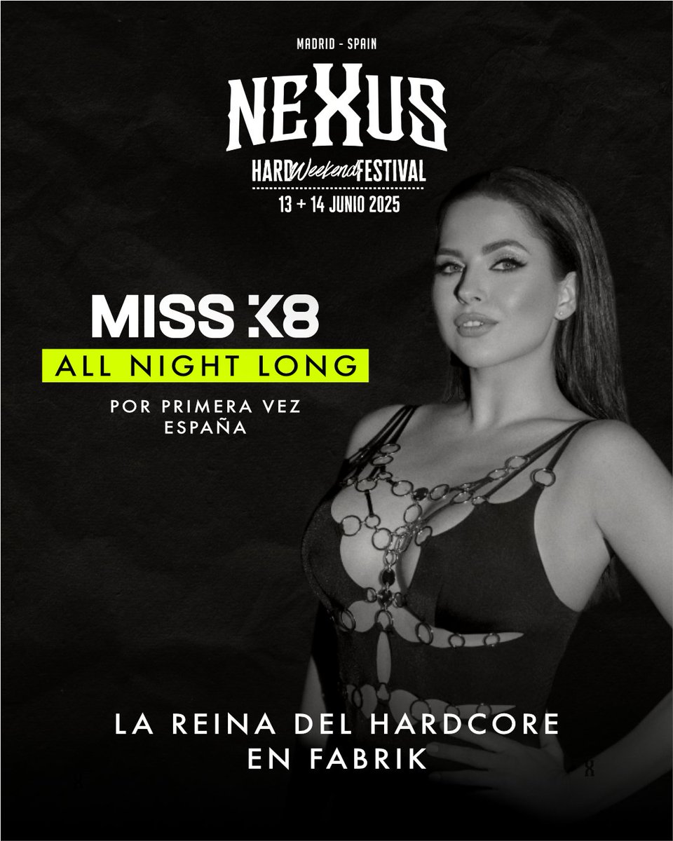 FABRIK (@fabrikdiscoteca) on Twitter photo La noche mรกs especial de <a href="/MissK8music/">Miss K8 ๐บ๐ฆ</a> en Espaรฑa. Este 13 de julio, ALL NIGHT LONG, seis horas de sesiรณn por primera vez e su carrera... Y serรก aquรญ, en NEXUS FESTIVAL ๐คญ
Formato 360ยบ y una producciรณn exclusiva para la ocasiรณn. ยกYa no queda nada!
ticketclub.es/es/plans/273462 La noche mรกs especial de <a href="/MissK8music/">Miss K8 ๐บ๐ฆ</a> en Espaรฑa. Este 13 de julio, ALL NIGHT LONG, seis horas de sesiรณn por primera vez e su carrera... Y serรก aquรญ, en NEXUS FESTIVAL ๐คญ
Formato 360ยบ y una producciรณn exclusiva para la ocasiรณn. ยกYa no queda nada!
ticketclub.es/es/plans/273462