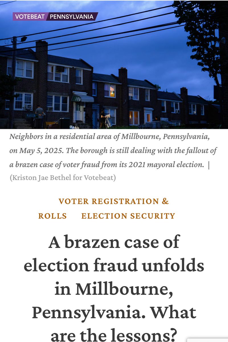 Carter Walker (@bycarterwalker) on Twitter photo If you missed it, yesterday we took a detailed look at the election fraud in Millbourne, a tiny borough outside of Philly. A 2021 candidate for mayor tried to steal that election by registering out-of-town voters and voting mail ballots on their behalf. He and his co-conspirators If you missed it, yesterday we took a detailed look at the election fraud in Millbourne, a tiny borough outside of Philly. A 2021 candidate for mayor tried to steal that election by registering out-of-town voters and voting mail ballots on their behalf. He and his co-conspirators