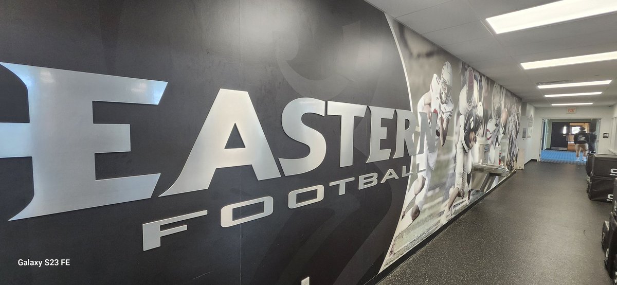 Thank You Coach Crocker for having me up to Eastern University for a football visit.
Thank You Coach Trampe and Taylor for also having me visit for Wrestling.  Would be cool to do both at Eastern.