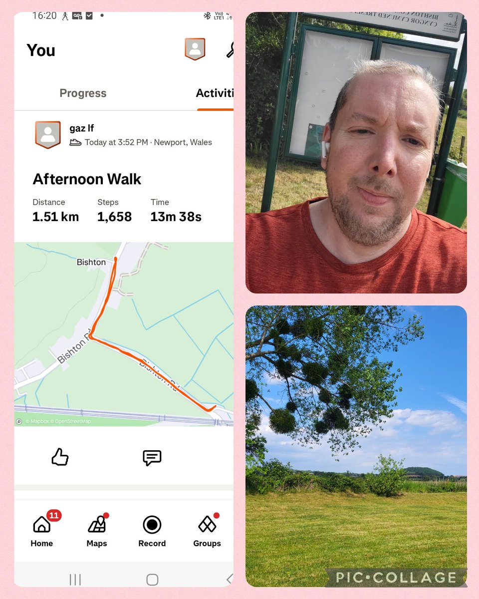 Just under 2km jog around Bishton before home to do some house and university work 🙃