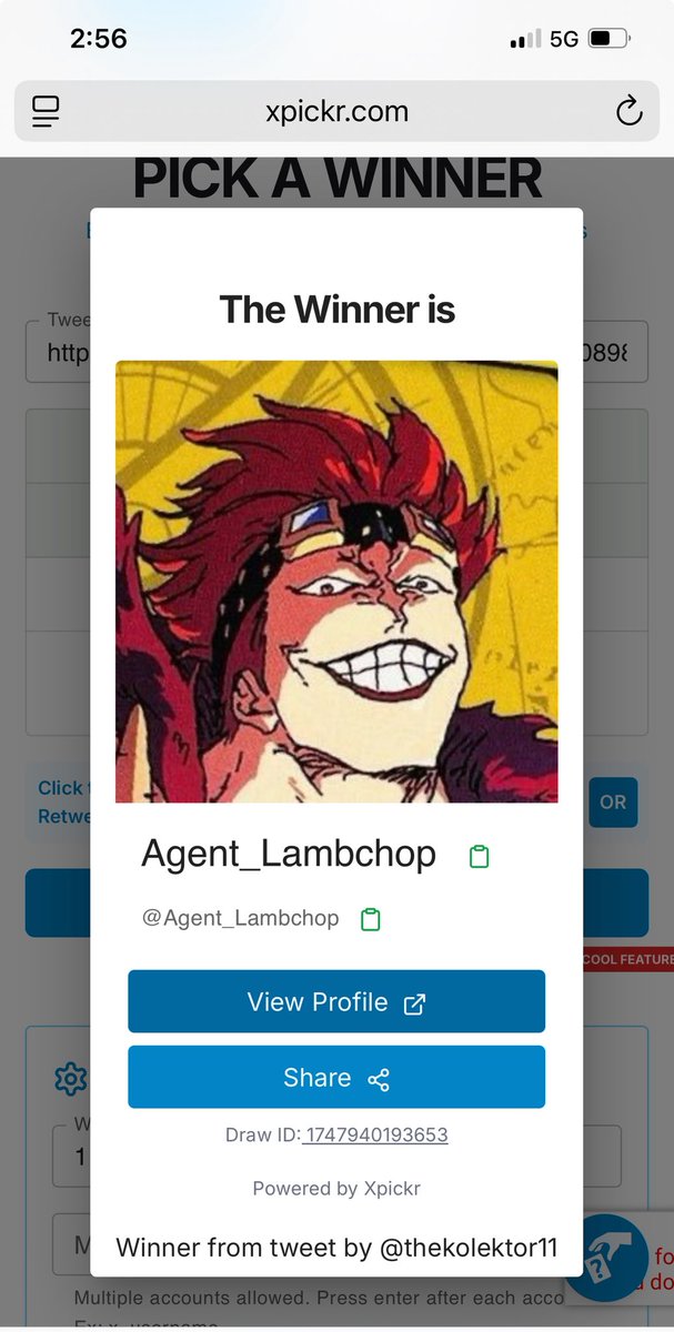 Thekolektor (@thekolektor11) on Twitter photo Hey guys I’m sorry I’m late on this. Congrats to <a href="/Agent_Lambchop/">Agent_Lambchop</a> for taking home this win. Shoot me a dm to claim ! Thanks everyone Hey guys I’m sorry I’m late on this. Congrats to <a href="/Agent_Lambchop/">Agent_Lambchop</a> for taking home this win. Shoot me a dm to claim ! Thanks everyone