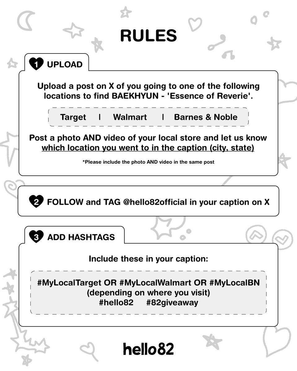 hello82official's tweet image. Is this a Black Dream? Nope! 
It&apos;s your chance to win a dreamy BAEKHYUN #MyLocal Giveaway 🤩

☁️ BAEKHYUN Signed Polaroid (1 random of 5)

Entry Period: 5/23 - 5/30
Winners Selected: 6/2

🔗 baekhyun.ffm.to/essenceofrever…

#hello82 #82giveaway #MyLocalTarget #MyLocalWalmart #MyLocalBN