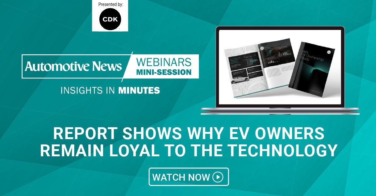 Think EV demand is fading? The data tells a different story. 

Find out why EV owners remain loyal, and what it means for your dealership, in our on-demand mini-webinar in partnership with <a href="/Automotive_News/">Automotive News</a>: 
ow.ly/xQuI50VXlBv

#EV #ElectricVehicles #AutomotiveNews
