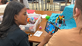 UNCGSchoolofEdu's tweet photo. It was great to welcome our dual enrollment cohort of future teachers from @AsheboroSchools to campus today! They got to spend some time in the SELF Design Studio making stop motion videos.
#IPiE #UNCGWay https://t.co/gCrj0iiO8E