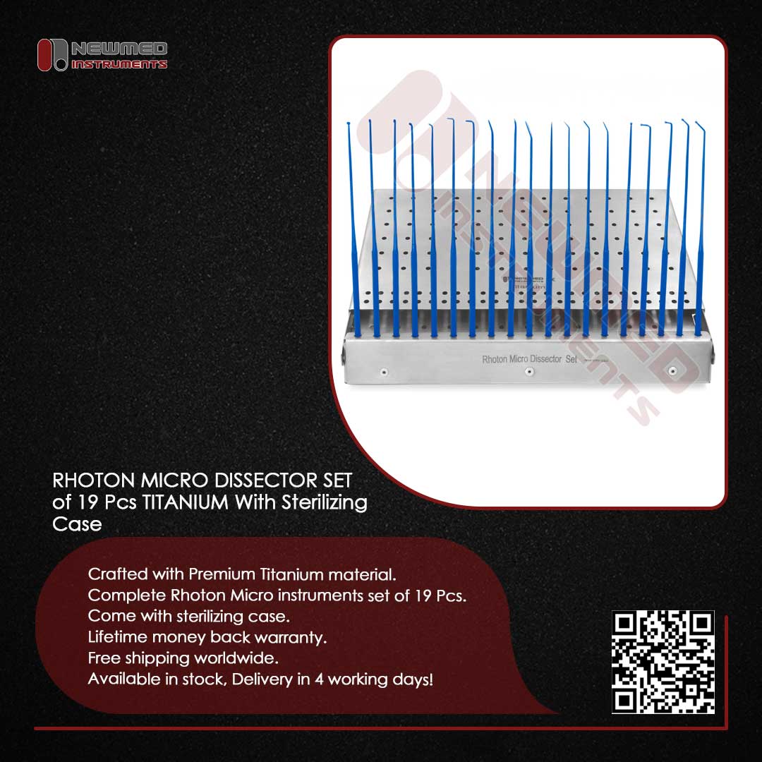 nmedinstruments's tweet image. Take a close look at New Med’s Titanium Rhoton Micro Dissectors Set — the ultimate toolset for neurosurgeons dealing with complex cranial procedures.  #Neurosurgery #TitaniumInstruments #SurgicalTools #rhotondissectorset #Neurosurgery #Microsurgery #SurgicalInstruments