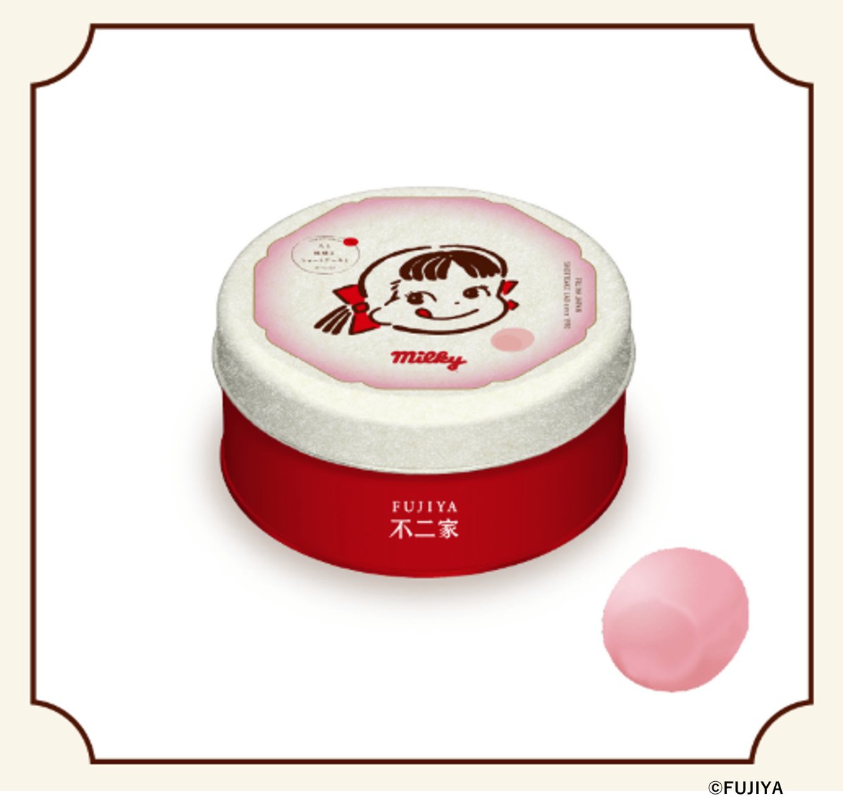 FUJIYA ミルキー缶 レトロ　送料無料 大阪・関西万博 #人と地球とショートケーキと 商品紹介