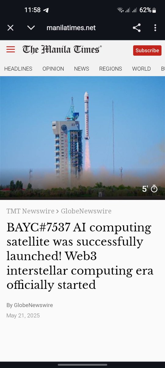 SheryTrades's tweet image. Adaspace has successfully launched the BAYC#7537 AI computing satellite, marking a significant step in decentralized space computing. This initiative aims to integrate blockchain technology with space-based AI processing. #Web3 #AI #SpaceComputing #Adaspace
@GiveRep @ATTNtoken