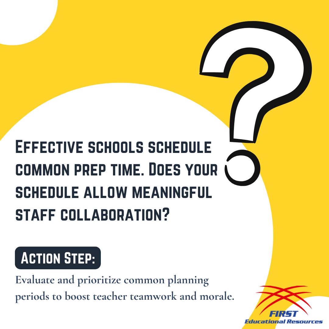 1stEdResources's tweet image. Time is one of your most valuable resources—are you using it to strengthen your team?
Strategic scheduling isn’t just about logistics—it’s about making space for collaboration that drives student learning and teacher growth.

#SchoolScheduling #StaffCollaboration…