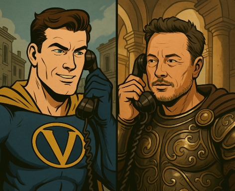 VadesCent's tweet photo. Good chat with my friend @elonmusk today - main topic was saving humanity 🚀💰
But before that, I've got to spread wealth to the #trenchers 
#VadesMan #VadesCent #Memecoin #PumpFunLaunch #Crypto #soon 
#ElonMusk #Solana #Blockchain #DeFi #Tesla #SpaceX https://t.co/jK0LOClnZX