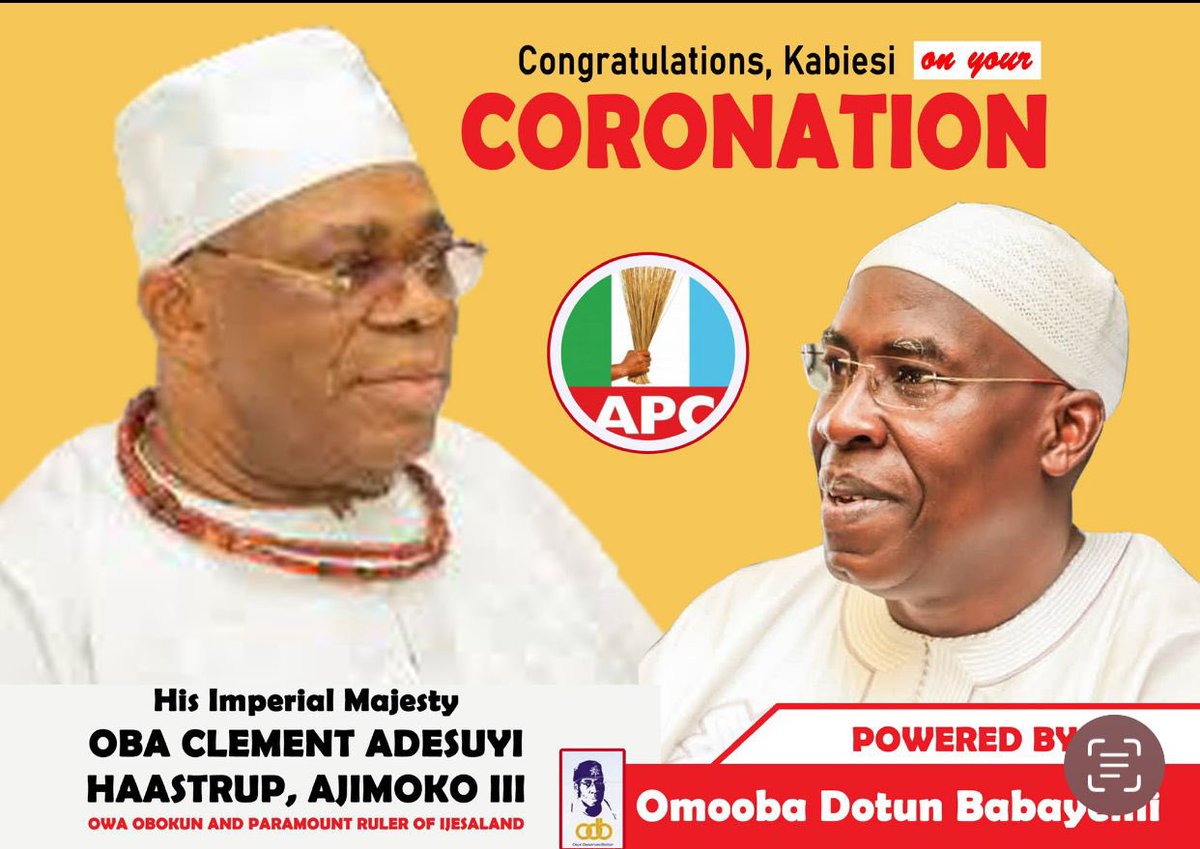 AlaoAdeoluM's tweet photo. Owa's Coronation: Babayemi Greets Ijesa Community https://t.co/StBDj11hHI