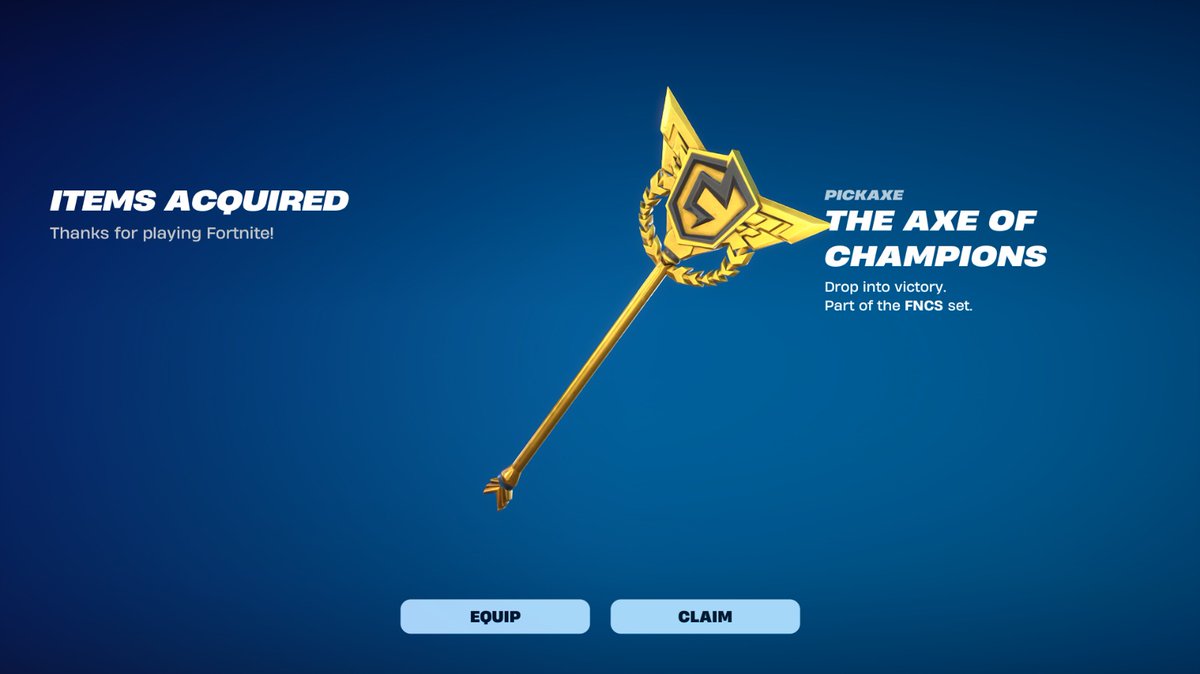 Thank you so much for the FNCS pickaxe from the giveaway <a href="/ColebowlMC/">Colebowl🍀🥣</a> <a href="/jondearlol/">JonDear🚜</a> :D

You are the goats 🐐