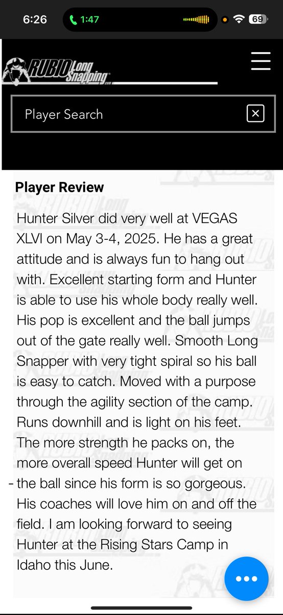 Heading into my sophomore year, I will be ranked 3rd in the class of 2028 for long snappers in the country. Thank you <a href="/TheChrisRubio/">Rubio Long Snapping®</a> for the great events and nice write-up this past year.  This is only the beginning. <a href="/BishopGormanFB/">Gaels Football</a>