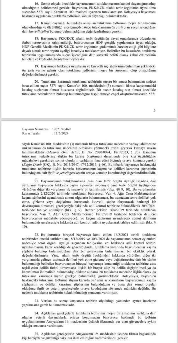 sadece katalog suçun  tutuklamaya yeterli olmadığına ilişkin güncel anayasa mahkemesi karari