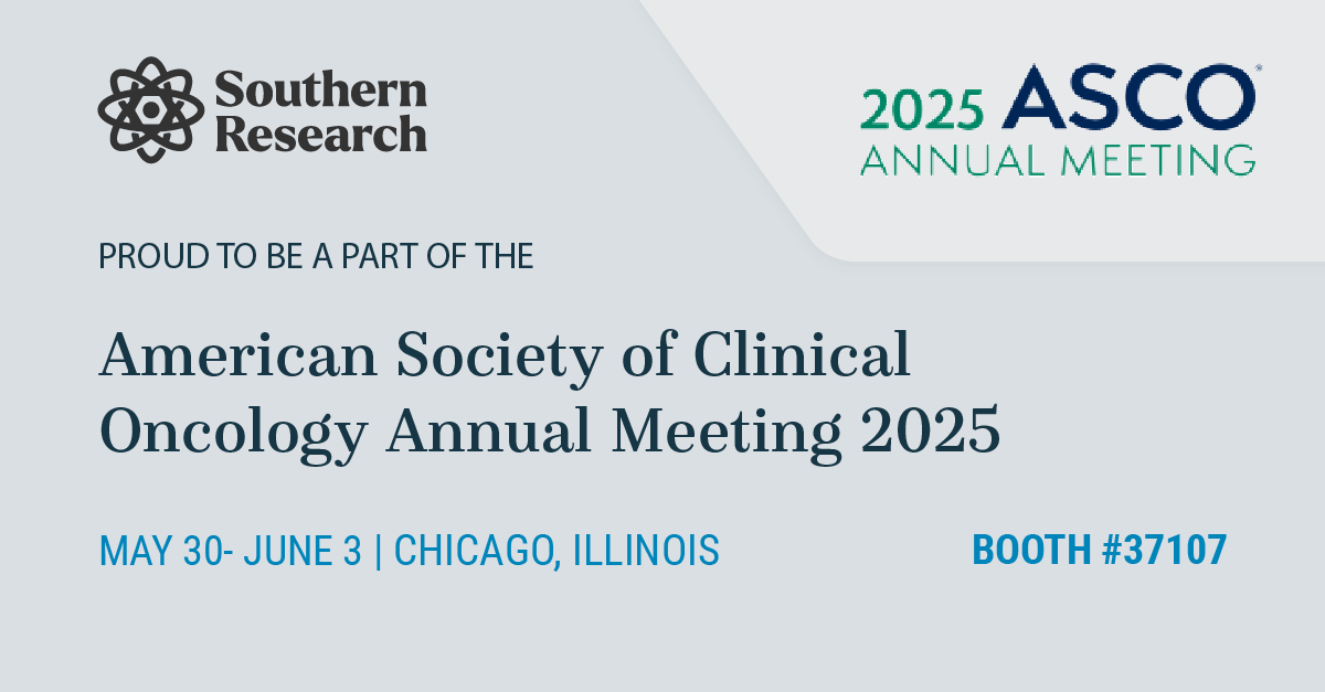 SoResearchNews's tweet image. Southern Research is heading to Chicago for the 2025 ASCO Annual Meeting. As we engage with the greater oncology community, we&apos;re committed to sharing our latest research and learning from others to enhance outcomes.
Visit us at Booth #37107 to connect and explore opportunities.