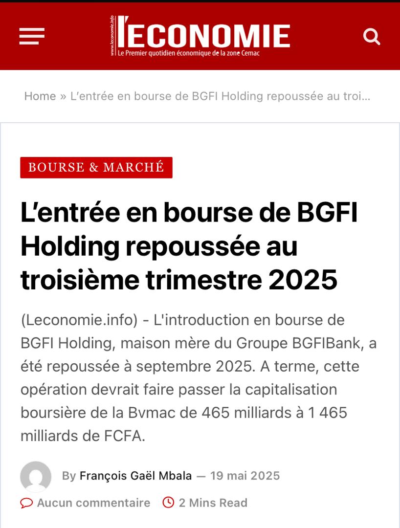 Il a dit qu'il faut d'abord amorcer l'atterrissage cela revient à dire qu'il faut du temps pour lancer ce gigantesque projet d'une grande importance pour le marché financier de la CEMAC