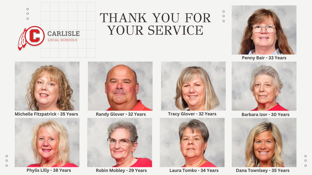 CarlisleLocal's tweet image. May 29th, marks a very special day at CLSD as we honor nine individuals retiring after years of dedication and service to education and our students.
Together, they’ve given over 250 years to education
Thank you for your service!
#CARLISLEbuildingOURtribeTOGETHER