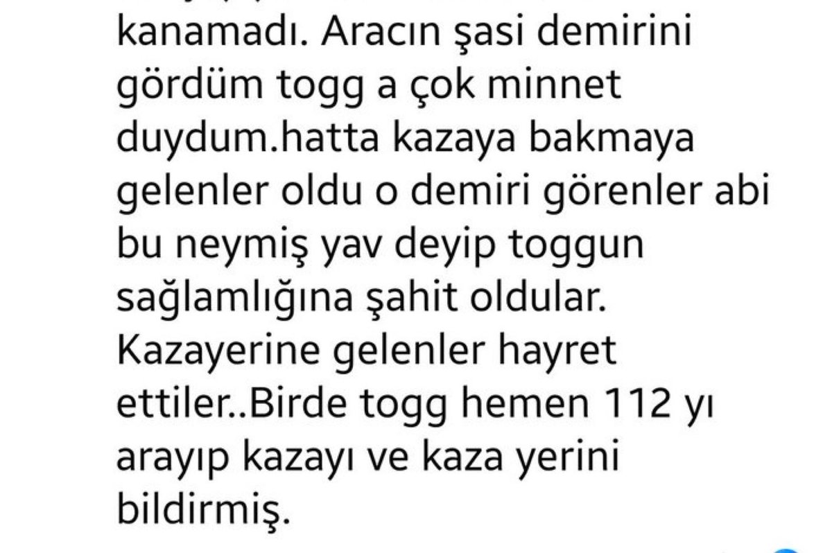 Niğde’de Togg’a çarpan tır 15 metre sürükledi.

Araç sürücüsü: “ #Togg hemen 112’yi arayıp kazayı ve konumu bildirmiş. Aracın şasi demirini gördüm minnet ettim. Başka araç olsa şuan defin işlemleri başlamıştı.”