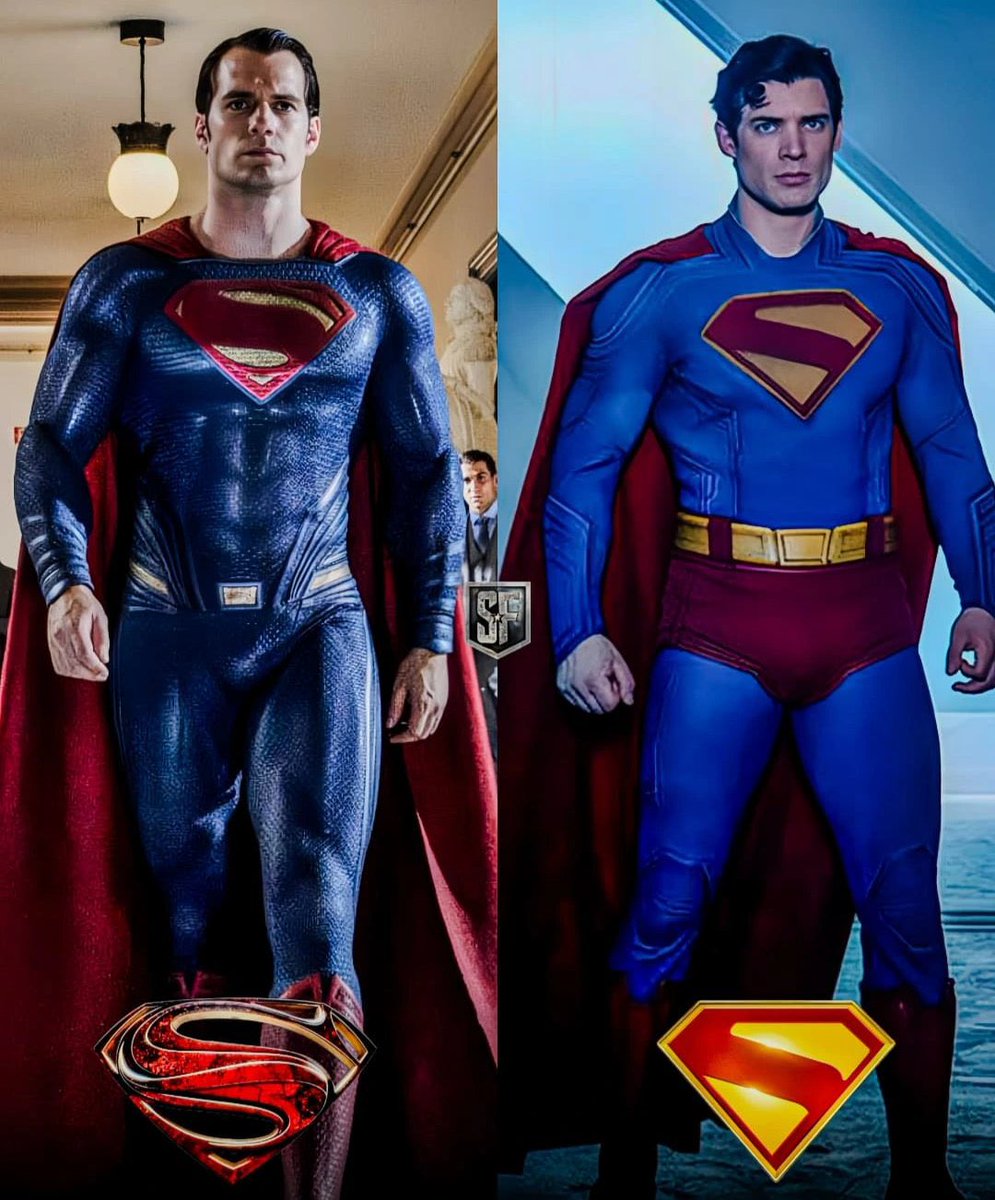 Both great looking Supermen. 
Hairstyle is an upgrade 
Suit is a downgrade